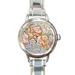 Vintage World Map Europe Globe Country State Round Italian Charm Watch by Grandong