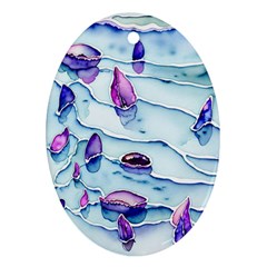 Water Tide Gemstone Oval Ornament (two Sides) by pakminggu