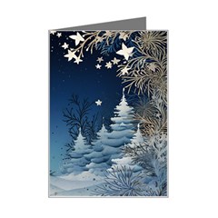 Christmas Night Winter Mini Greeting Card