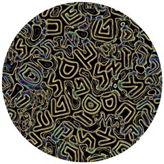 Pattern Abstract Runes Graphic Wooden Puzzle Round by pakminggu