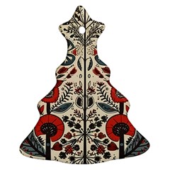 Flowers Leaves Floral Christmas Tree Ornament (two Sides)