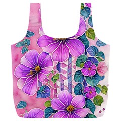 Flowers Leaves Full Print Recycle Bag (xxxl) by pakminggu