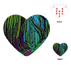 Spectral Forest Nature Playing Cards Single Design (heart) by uniart180623