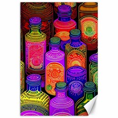 Bottles Colorful Canvas 12  x 18 