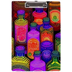 Bottles Colorful A4 Acrylic Clipboard by uniart180623