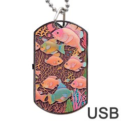 Tropical Fish Dog Tag Usb Flash (two Sides) by uniart180623