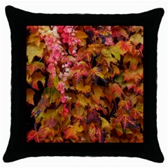 Red And Yellow Ivy  Throw Pillow Case (black) by okhismakingart