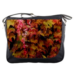 Red And Yellow Ivy  Messenger Bag by okhismakingart
