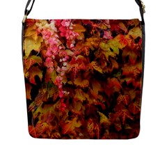Red And Yellow Ivy  Flap Closure Messenger Bag (l) by okhismakingart