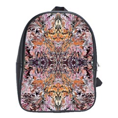 Ochre On Pink Arabesque School Bag (large) by kaleidomarblingart