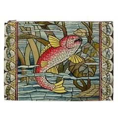 Fish Underwater Cubism Mosaic Cosmetic Bag (xxl) by Bedest