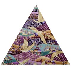 Textile-fabric-cloth-pattern Wooden Puzzle Triangle by Bedest