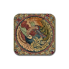 Wings-feathers-cubism-mosaic Rubber Coaster (square) by Bedest