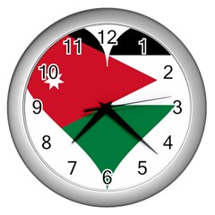 Heart-love-affection-jordan Wall Clock (Silver)