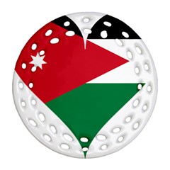 Heart-love-affection-jordan Round Filigree Ornament (Two Sides)