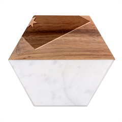 Heart-love-affection-jordan Marble Wood Coaster (Hexagon) 