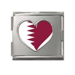 Heart-love-flag-qatar Mega Link Heart Italian Charm (18mm) by Bedest