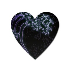 Vapor Wave Aesthetic Art Neon Asian Kanagawa Japanese Heart Magnet