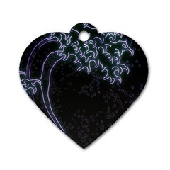 Vapor Wave Aesthetic Art Neon Asian Kanagawa Japanese Dog Tag Heart (one Side)