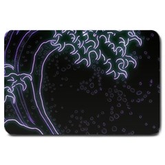 Vapor Wave Aesthetic Art Neon Asian Kanagawa Japanese Large Doormat