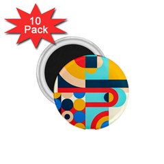 Geometric Shape Colorful Abstract Wave 1 75  Magnets (10 Pack) 