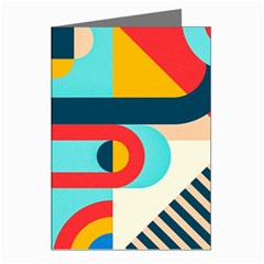 Geometric Shape Colorful Abstract Wave Greeting Cards (Pkg of 8)