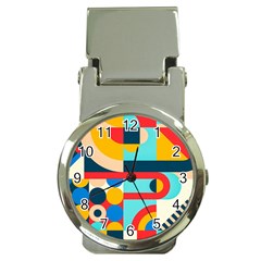 Geometric Shape Colorful Abstract Wave Money Clip Watches