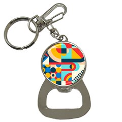 Geometric Shape Colorful Abstract Wave Bottle Opener Key Chain