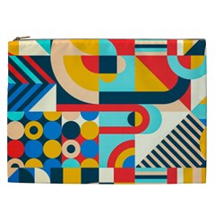 Geometric Shape Colorful Abstract Wave Cosmetic Bag (XXL)