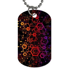 Abstract Red Geometric Dog Tag (one Side) by Cowasu