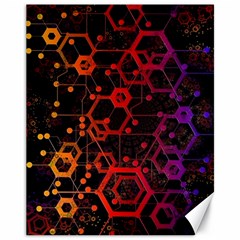 Abstract Red Geometric Canvas 11  X 14 