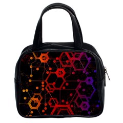 Abstract Red Geometric Classic Handbag (Two Sides)