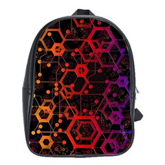 Abstract Red Geometric School Bag (XL)