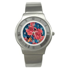 Flower Classic Japanese Art Stainless Steel Watch