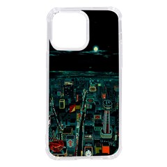 Night Black City Neon Sky Stars Moon Abstract Iphone 14 Pro Max Tpu Uv Print Case by Cowasu