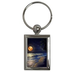 Beautiful Moon Nigh Sky Stars Key Chain (rectangle)