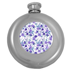 Violet-01 Round Hip Flask (5 Oz) by nateshop