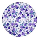 Violet-01 Round Glass Fridge Magnet (4 pack) Front