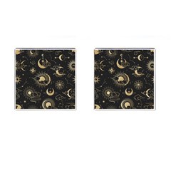 Asian Seamless Pattern With Clouds Moon Sun Stars Vector Collection Oriental Chinese Japanese Korean Cufflinks (Square)