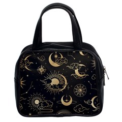 Asian Seamless Pattern With Clouds Moon Sun Stars Vector Collection Oriental Chinese Japanese Korean Classic Handbag (two Sides) by pakminggu