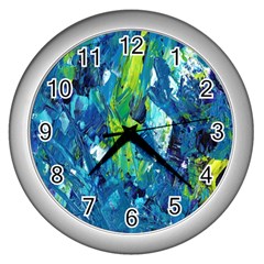 Painting-01 Wall Clock (silver) by nateshop