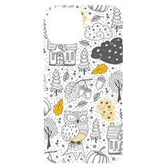 Doodle Seamless Pattern With Autumn Elements Iphone 14 Black Uv Print Case by pakminggu