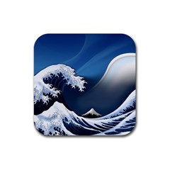 The Great Wave Off Kanagawa Rubber Coaster (square) by pakminggu