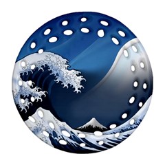 The Great Wave Off Kanagawa Ornament (round Filigree) by pakminggu