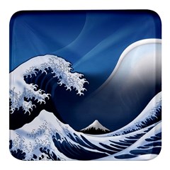 The Great Wave Off Kanagawa Square Glass Fridge Magnet (4 Pack) by pakminggu