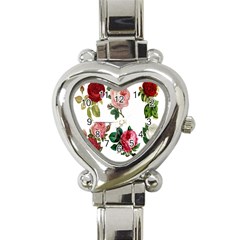Roses-white Heart Italian Charm Watch by nateshop