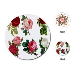 Roses-white Playing Cards Single Design (round) by nateshop