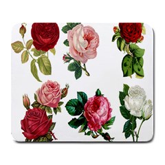 Roses-white Large Mousepad by nateshop