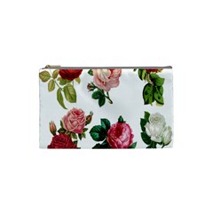 Roses-white Cosmetic Bag (small) by nateshop
