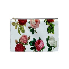 Roses-white Cosmetic Bag (medium) by nateshop